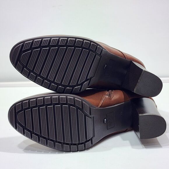 Style & Co Lucillee Ankle Boots 11 M Brown Faux Leather Pointed Toes Block Heels - Picture 11 of 12